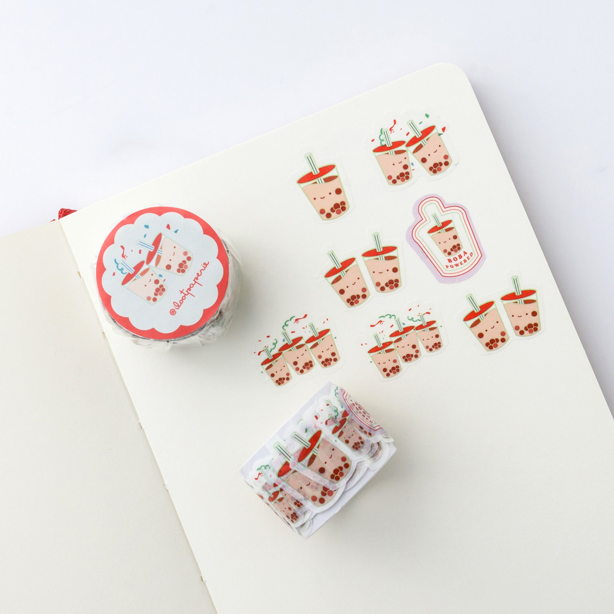 Boba Parade Overlap Washi Tape, Pattern Paper Tape, Gift Wrap, Stocking  Stuffer, Kawaii, Journal, Planner, Notepad