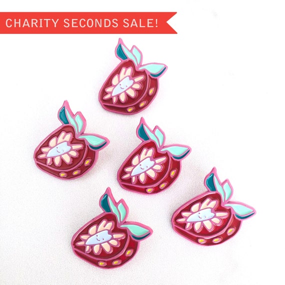 CHARITY SECONDS SALE**  Kawaii Deep Red Ripe Strawberry Variation Enamel Pin Seconds