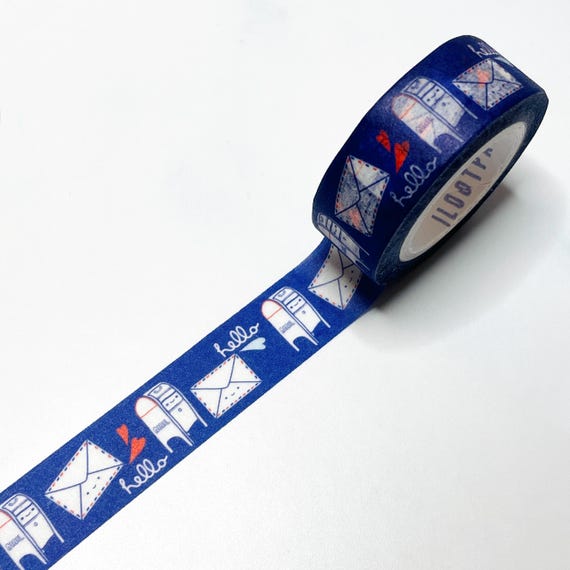 Mailbox Hello! Washi Tape, Pattern Paper Tape, Gift Wrap, Stocking Stuffer, Kawaii Tape, Journal, Planner, Holiday, Gifts