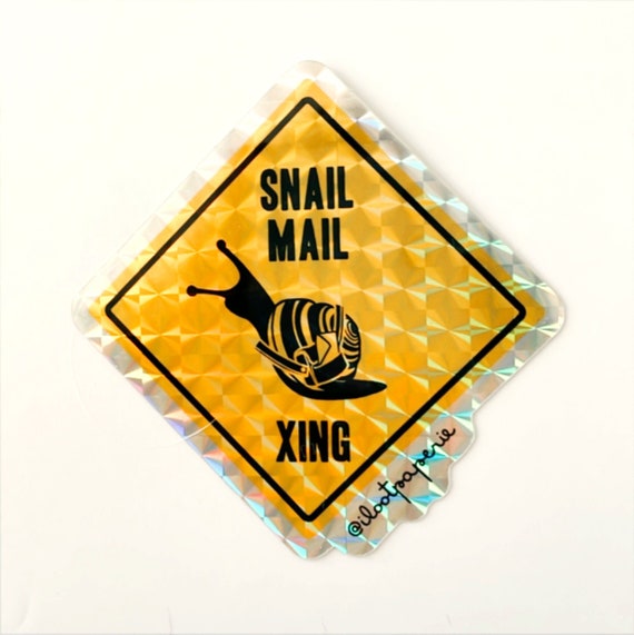 NEW**Snail Mail Xing Crossing Traffic Sign Prismatic Sticker