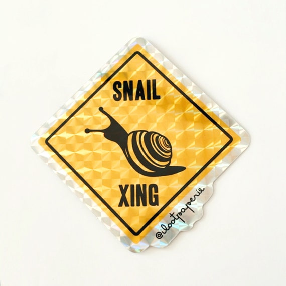 NEW**SNAIL XING Crossing Traffic Sign Prismatic Sticker