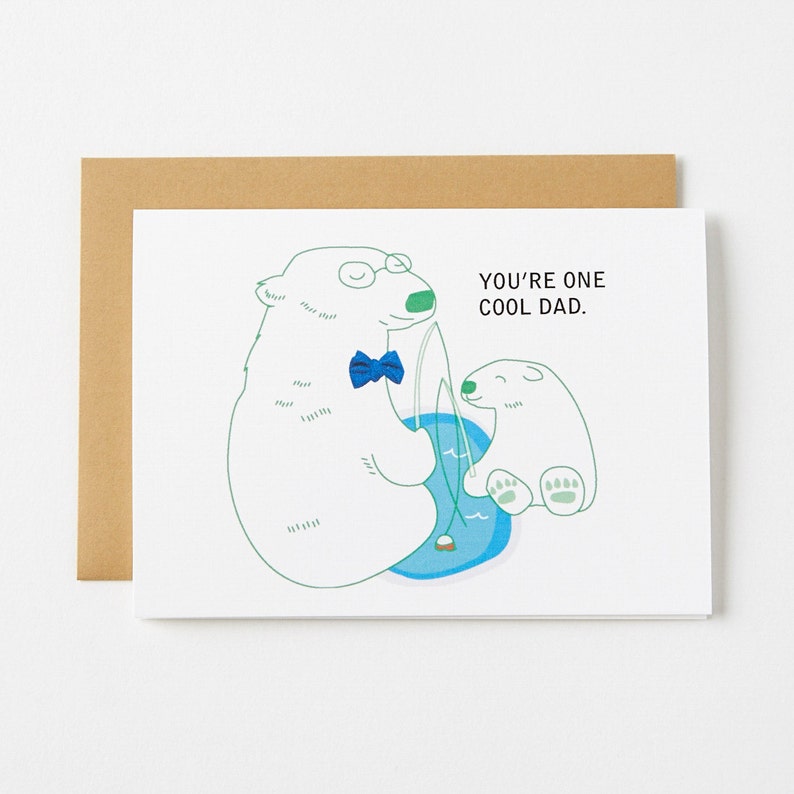 Cool Polar Bear Father's Day Greeting Card image 1