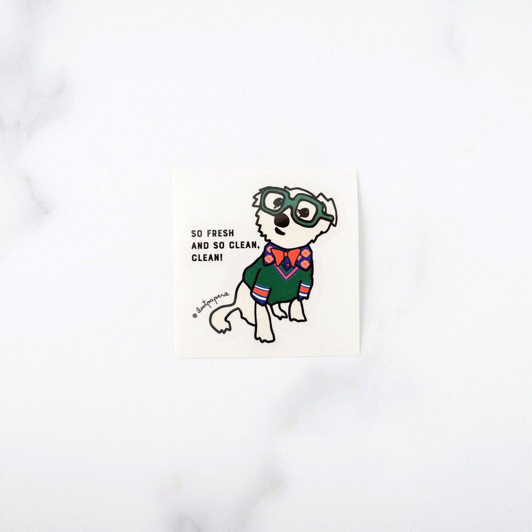 Sparkling Clean Sticker NEW** Clear Vinyl so Fresh and so Clean Clean Sparky Single Sticker - Etsy