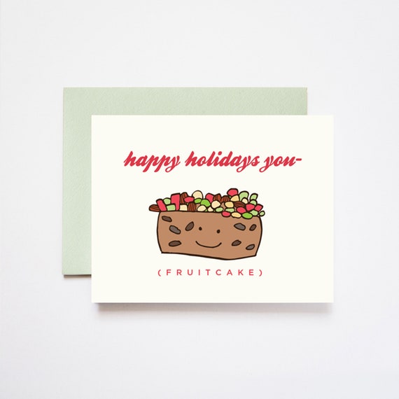 Happy Holidays Fruitcake Christmas Holiday Greeting Card