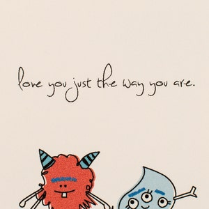 Love You Just the Way You Are Monsters Valentines Love Greeting Card image 2