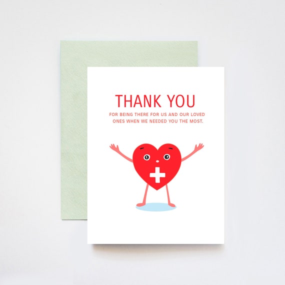 Healthcare Workers, Doctors, Nurses, Frontline Workers Heartfelt Thank You A2 Greeting Card