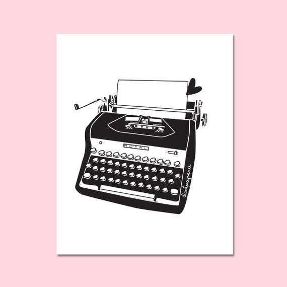 Royal Typewriter Black and White Art Print 8 x 10"