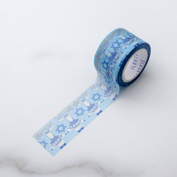 Hanukkah Moose Washi Tape, Pattern Paper Tape, Gift Wrap, Stocking Stuffer, Kawaii Tape, Journal, Planner, Holiday