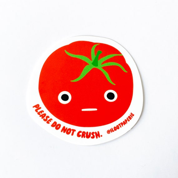Please Do Not Crush Smiling or Line Mouth Tomato Sticker