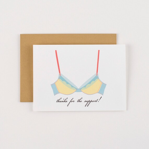 Thanks for the Support Bra Greeting Card