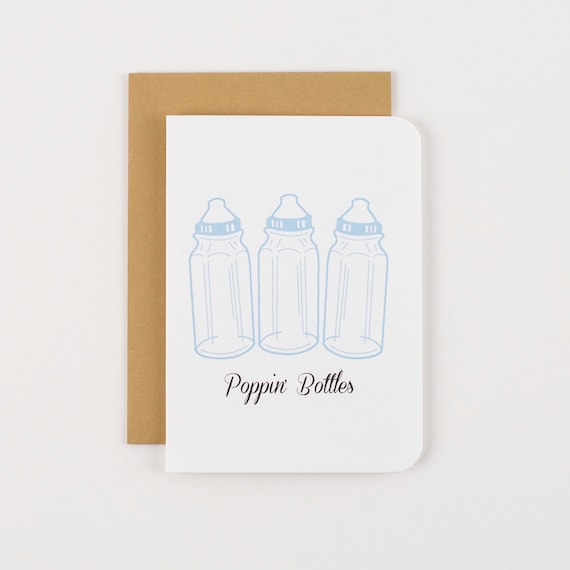 Poppin' Bottles Baby Congratulations Greeting Card