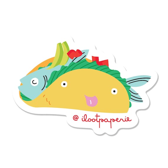 California Fish Taco Vinyl Matte Sticker