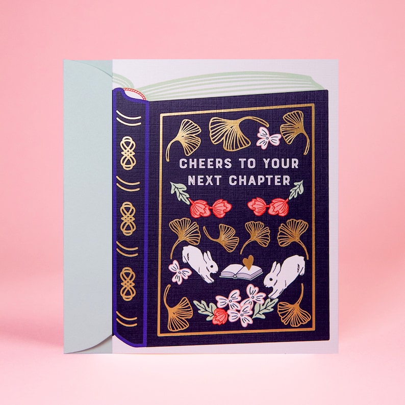 Next Chapter Book Congratulations Gold Foil Greeting Card - Etsy