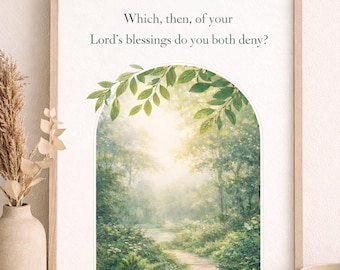 Surah Ar-Rahman 55:13 Islamic poster | Quran Verse Poster | Islamic Print only poster |Islamic gift