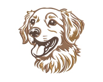 Golden Retriever Dog Embroidery Design | Realistic Pet Outline Machine Embroidery File | Dog Lover Gift | PES DST JEF | Instant Download