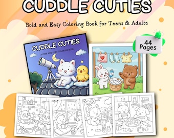 Cuddle Cuties Coloring Book – Cozy Scenes for Kids & Adults (PDF)