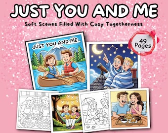 Kawaii Couple Coloring Book | 49 Romantic Pages (Printable PDF)