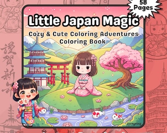 Livro de colorir de garotas japonesas – 58 páginas aconchegantes e kawaii (PDF para imprimir)