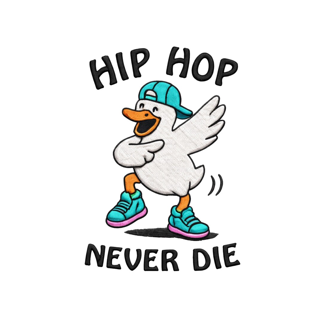 Hip Hop Duck Embroidery Design | Funny Rapper Bird Machine Embroidery ...