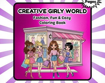 Libro da colorare sullo stile di vita femminile - 52 pagine alla moda per adolescenti e adulti - Download digitale