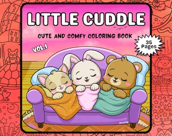 Animal Coloring Book – 35 Cozy Cuddles Pages (PDF Download)