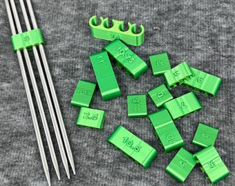 3D-geprinte breinaaldhouders - volledige set DPN - maten 0-13 - lentegroen