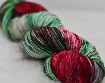 Novas Tradições de Natal - Fio Ballerina Bulky Tingido à Mão para Tricô e Crochê - 250 gramas/276 jardas - Lã Merino Superwash