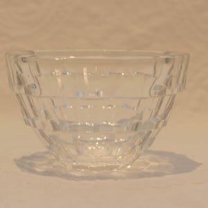 Vintage American Pattern Glass Bowl, Cubist or Block Pattern
