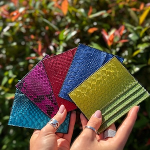 Python Leather Card Holder – Handmade Exotic Wallet