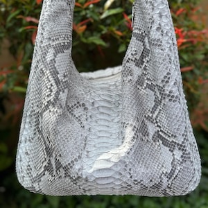 Luxe python leren hobotas: handgemaakte Bali Artisan draagtas