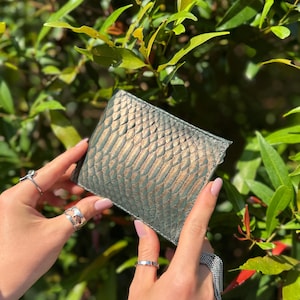 Handmade Genuine Python Leather Card Holder – Unique Small Wallet