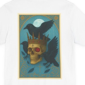 Gothic Crow Skull Shirt, Witchy Memento Mori Raven Tee image 2