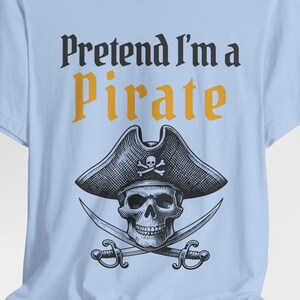 Funny Pirate Halloween Shirt, Lazy Costume Tee, Spooky Season image 4