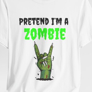 Funny Zombie Halloween Shirt, Lazy Costume Tee, Spooky Season image 5