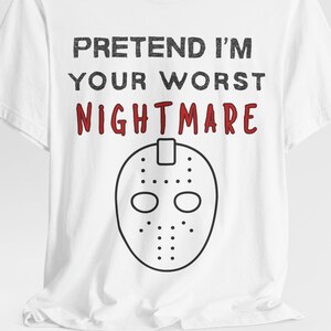 Hockey Mask Halloween Shirt, Scary Killer Costume Tee, Spooky Season image 2