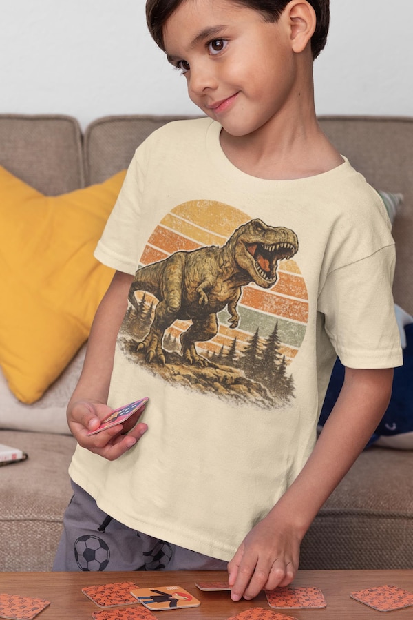 Retro Dinosaur Shirt, Vintage T-Rex Sunset Graphic Tee
