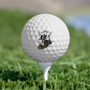 Lucky 13 Golf Balls Set, WWII Nose Art Design, Aviation Golfer image 2