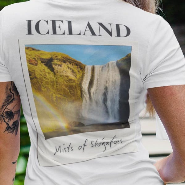 Skógafoss Iceland Waterfall T-Shirt: Travel Souvenir Graphic Tee