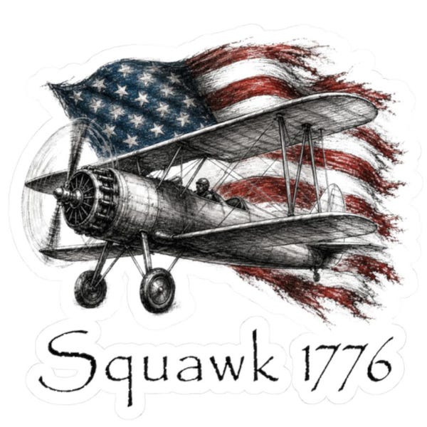 Stearman Biplane America 250 Pilot Humor Stickers | Kiss-Cut