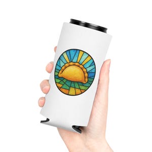 Stained Glass Pierogi Can Cooler, Pittsburgh Polish Food Koozie, Yinzer Beer Sleeve image 6