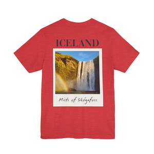 Skógafoss Iceland Waterfall T-Shirt: Travel Souvenir Graphic Tee image 8