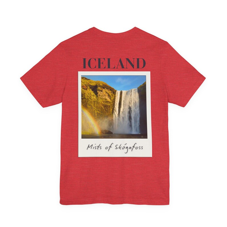 Skógafoss Iceland Waterfall T-Shirt: Travel Souvenir Graphic Tee image 8