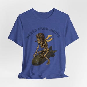 WWII Bomber Nose Art T-Shirt: Lucky Strike Skull Pilot image 9