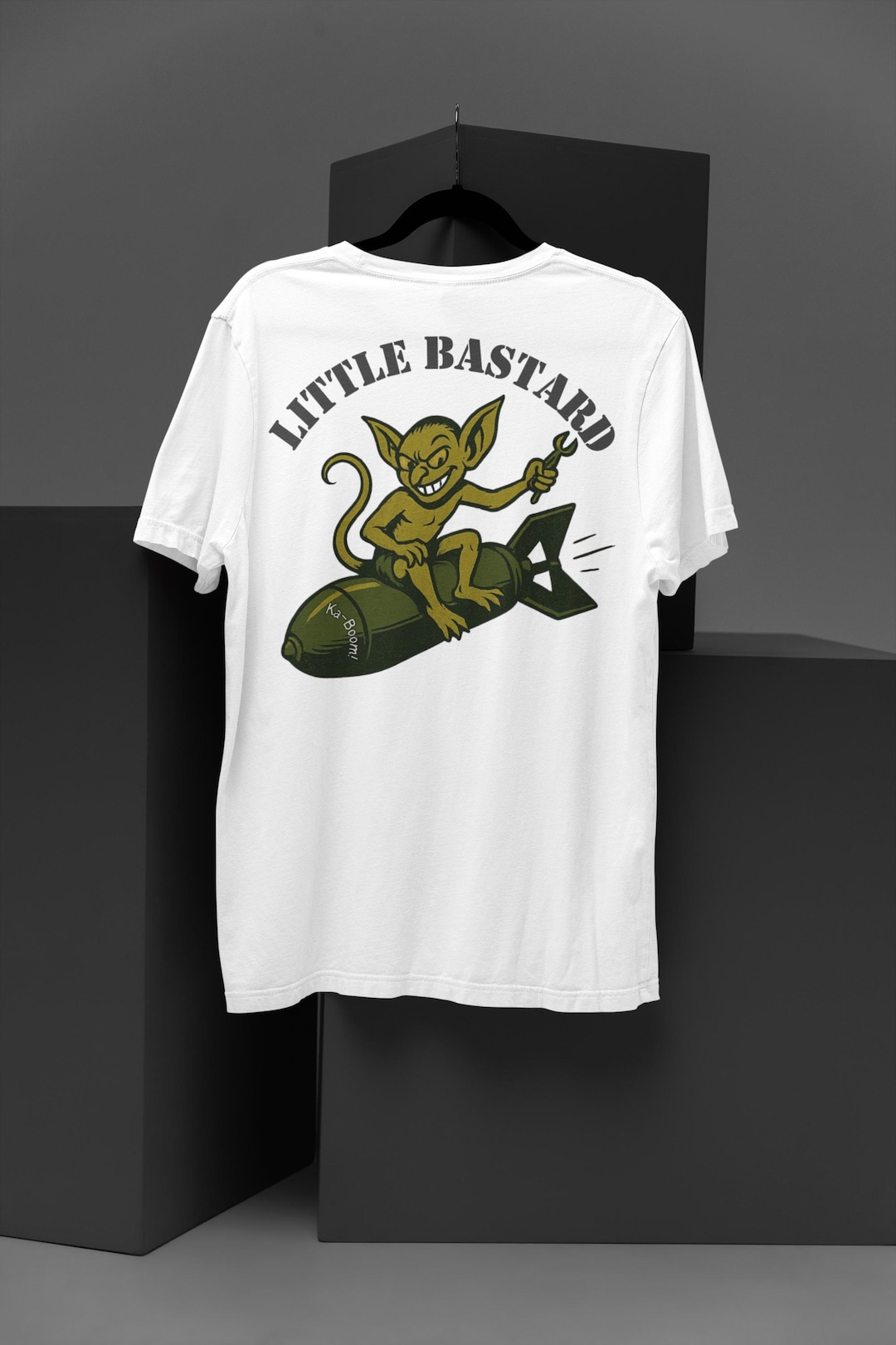 Lil Bastard WWII gremlin nose art t-shirt