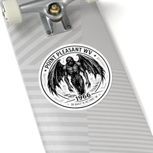 Pegatina de Mothman, calcomanía de críptido de Point Pleasant, insignia vintage de 1966 imagen 5