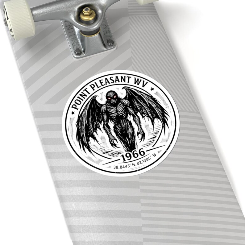 Pegatina de Mothman, calcomanía de críptido de Point Pleasant, insignia vintage de 1966 imagen 5