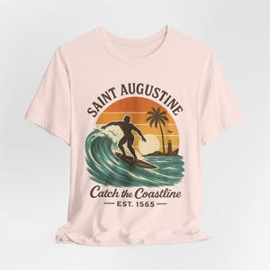 St. Augustine Surf T-Shirt: Retro Sunset Beach, Florida Souvenir image 5