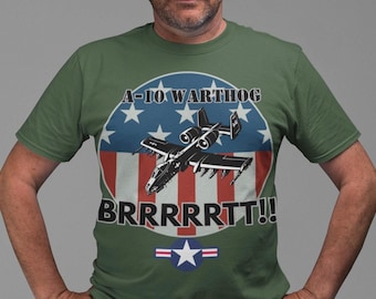 Camiseta A-10 Warthog BRRRRTT: Camiseta patriótica de avión de combate de la USAF