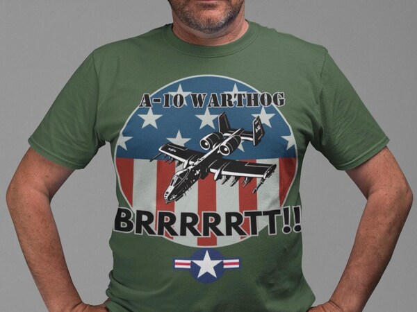 A-10 Warthog BRRRRTT T-Shirt: Patriotic USAF Fighter Jet Tee