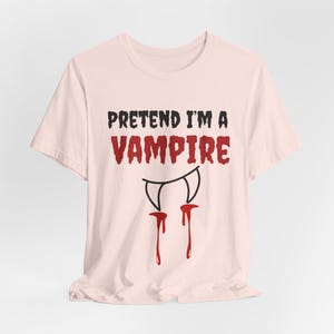 Funny Vampire Halloween Shirt, Lazy Costume Tee, Spooky Season image 4